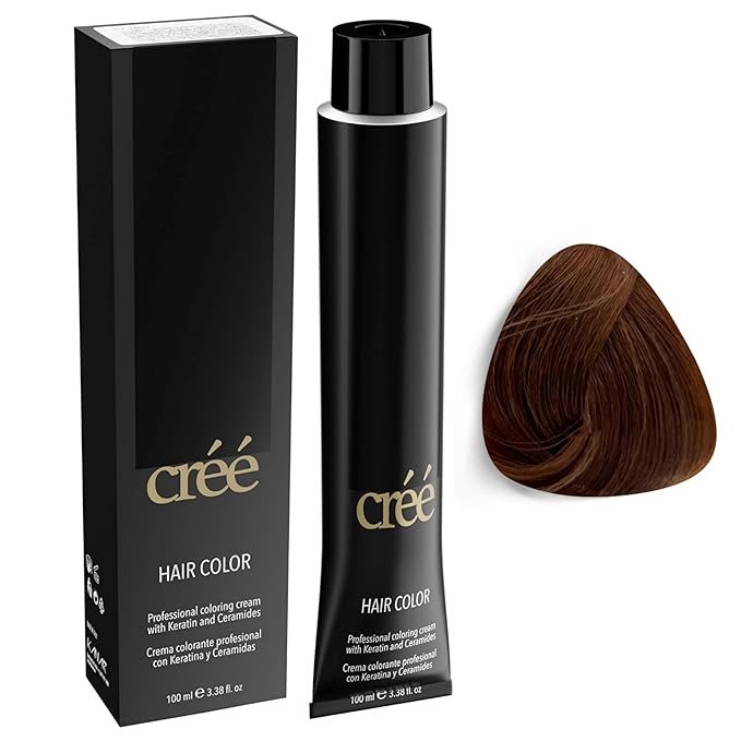 Cree Professional Permanent Hair Color, 100ml - 3.4 fl.oz.( 6.34 Dark Copper Golden Brown )
