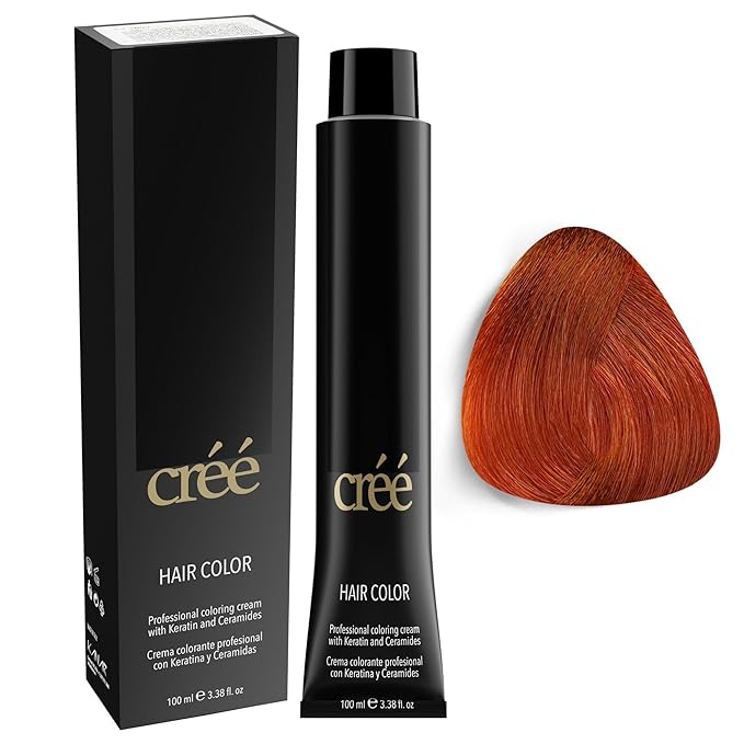 Cree Professional Permanent Hair Color,100ml- 3.4 FL.OZ ( 7.44 Intense Copper Blond)