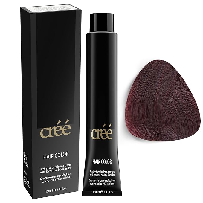 Cree Professional Permanent Hair Color,100ml- 3.4 FL.OZ ( 5.5 Light Mahogany Brown )